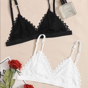 SHEIN 2pack Scallop Lace Bra Set
